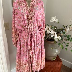Floral Pink Kimono Robe